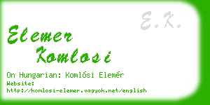 elemer komlosi business card