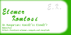 elemer komlosi business card